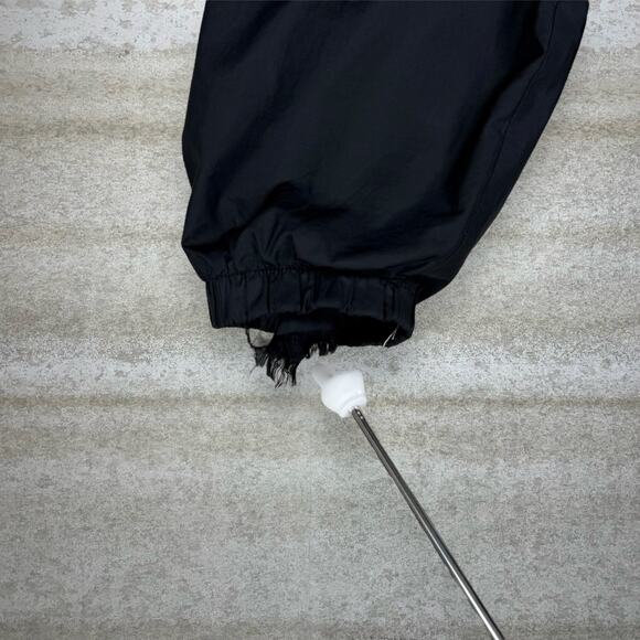 Vintage 90s Adidas Windbreaker Jacket Mens L Black White Stripes Polyester Zip - Picture 5 of 5